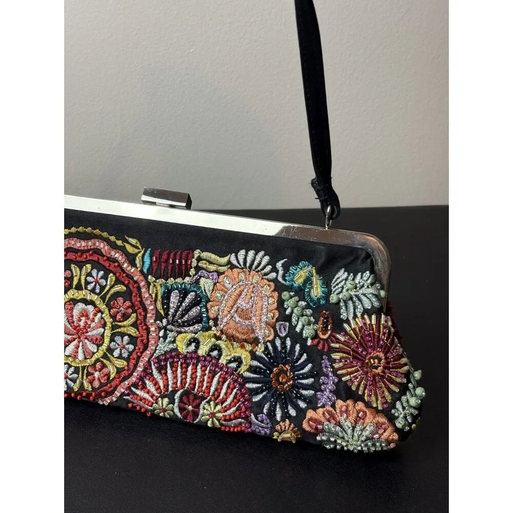 VTG Beaded Rectangle Shoulder Bag Y2K Multicolor Cute Clutch Bag Preston & York
